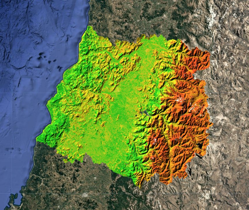Water erosion susceptibility map of the Maule Region